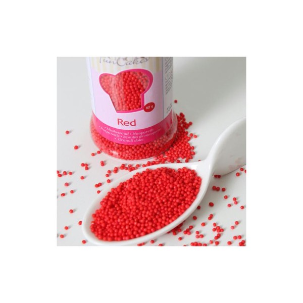 Mini perles en sucre rouges - Photo n°1