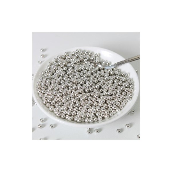 Perles en sucre argent métallisé - Photo n°1