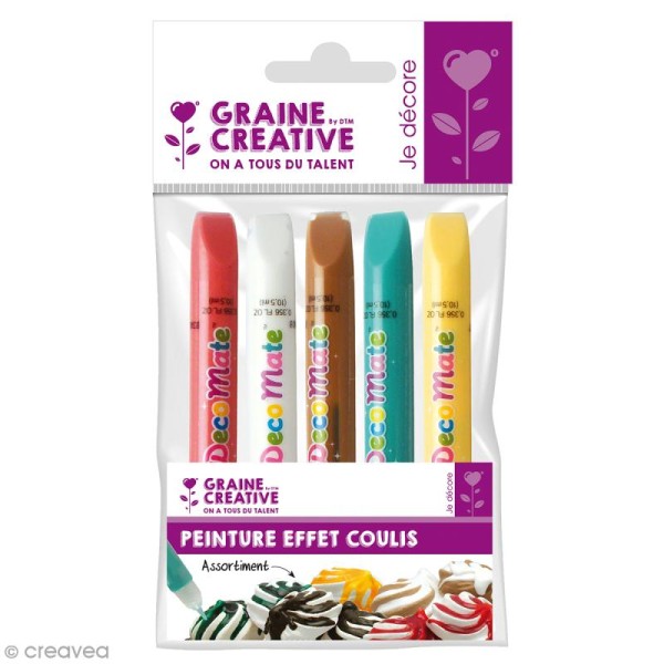 Crayon nappage modelage - Decomate - Coulis Assortiment - 5 pcs - Photo n°1