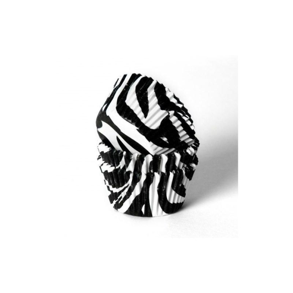Caissettes zébrures noir et blanc x50 - Photo n°1