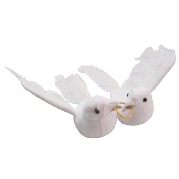 Couple de colombes avec alliance 15 x 12 cm - Photo n°1