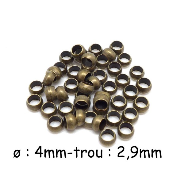 75 Perles À Écraser Bronze En Métal 4mm - Photo n°1