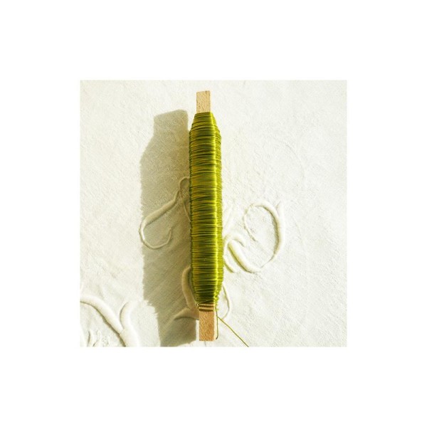 Bobine de fil de cuivre vert pomme-Bobine de 100 g 0.5 mm diamètre - Photo n°1