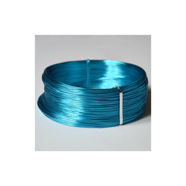 Fil aluminium turquoise.  diamètre 1 mm - vendu par 2 mètres - Photo n°1