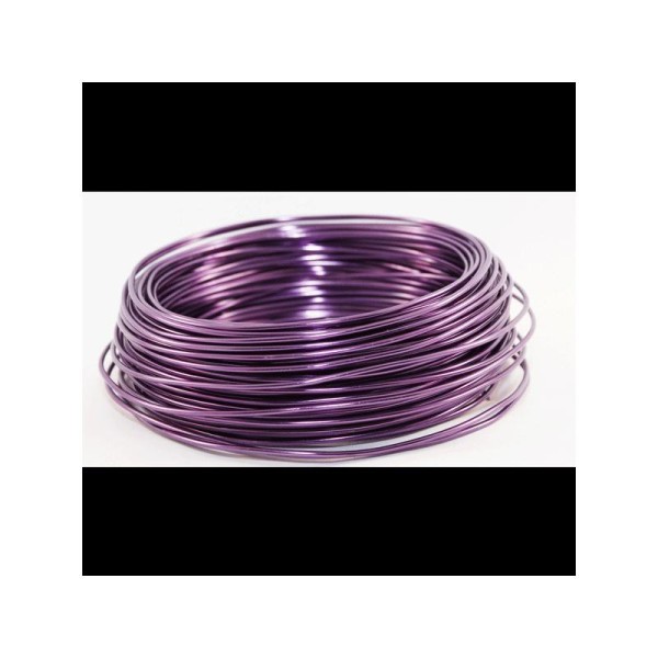 Fil aluminium violet.  diamètre 2 mm - vendu au mètre - Photo n°1