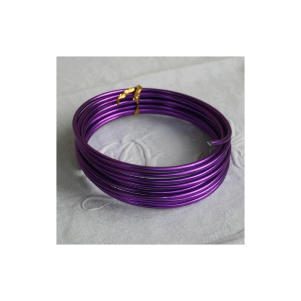 Fil aluminium violet. diamètre 4 mm - vendu au mètre - Photo n°1