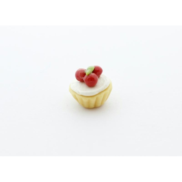 Cupcake Miniature Fimo 1cm Jaune - Création Gourmande Pâte Polymère - Photo n°1