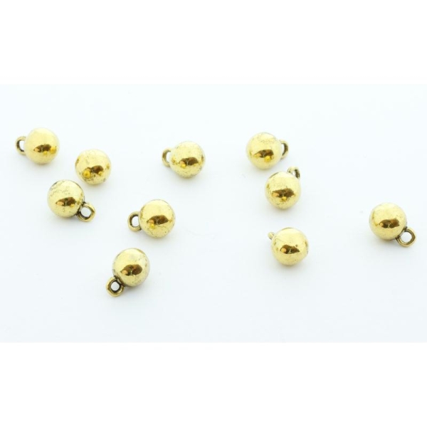 Perles Finition En Métal X10 Perles Doré Antique 8,5x6mm - Photo n°1