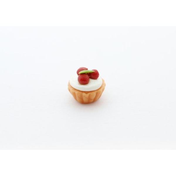 Cupcake Miniature Fimo 1cm Orange - Création Gourmande Pâte Polymère - Photo n°1