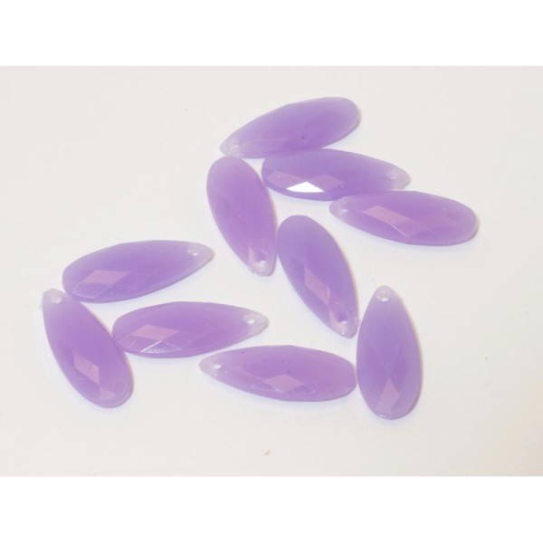 X10 Perles Larmes Violettes À Facettes En Acrylique - Photo n°1