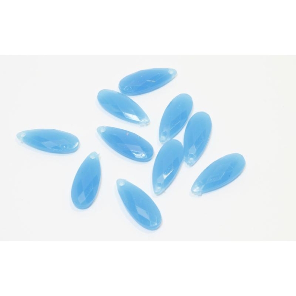 X10 Perles Larmes Bleues À Facettes En Acrylique - Photo n°1