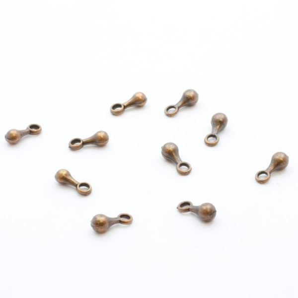 Perles Gouttes Larmes Cuivre X10 - 7x2.5mm - Apprêts Bijoux - Photo n°1