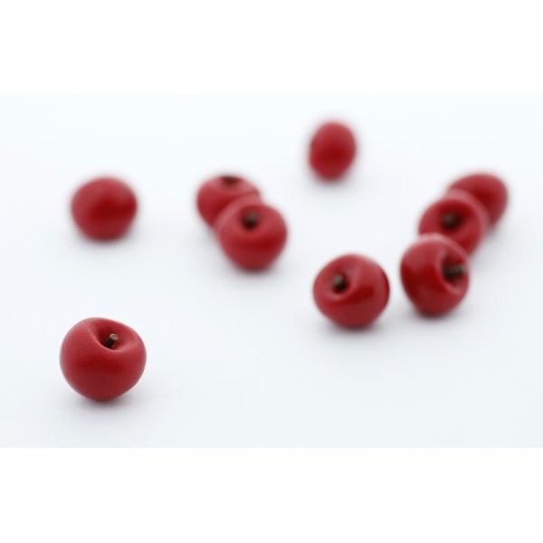 Petite Pomme Rouge Miniature Fimo - Décoration Gourmande En Résine - Photo n°1