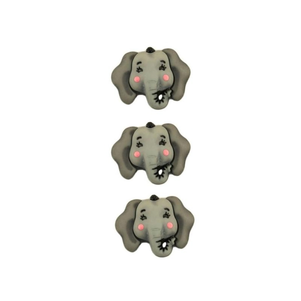 3 boutons fantaisies scrapbooking décoration ELEPHANT - Photo n°1