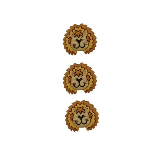 3 boutons fantaisies scrapbooking décoration LION - Photo n°1