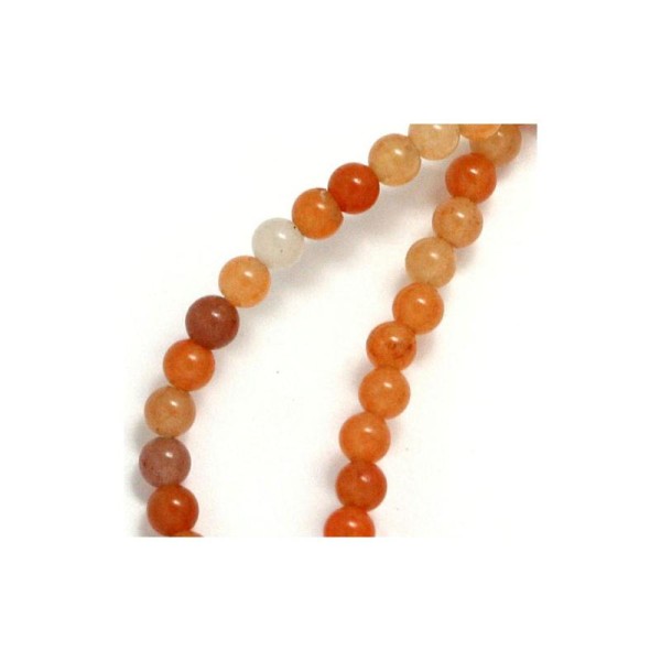 10x Perles Rondes 4mm Aventurine Peach - Photo n°1