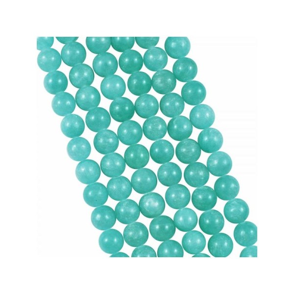 10x Perles Rondes 4mm Jade Teintée BLEU TURQUOISE - Photo n°1