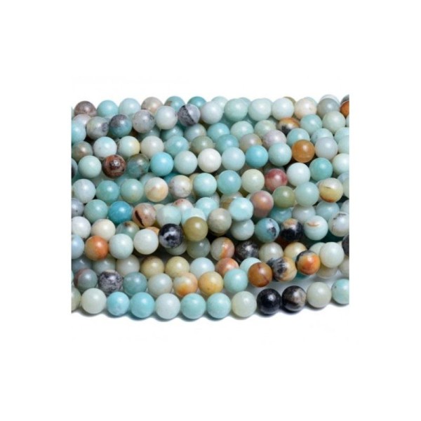 10x Perles Rondes 4mm Amazonite Multicolore - Photo n°1