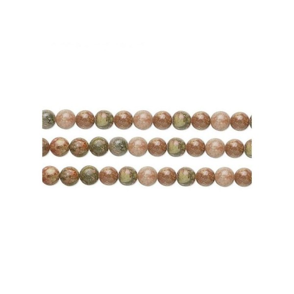 10x Perles Rondes 4mm Jaspe Autumn - Photo n°1