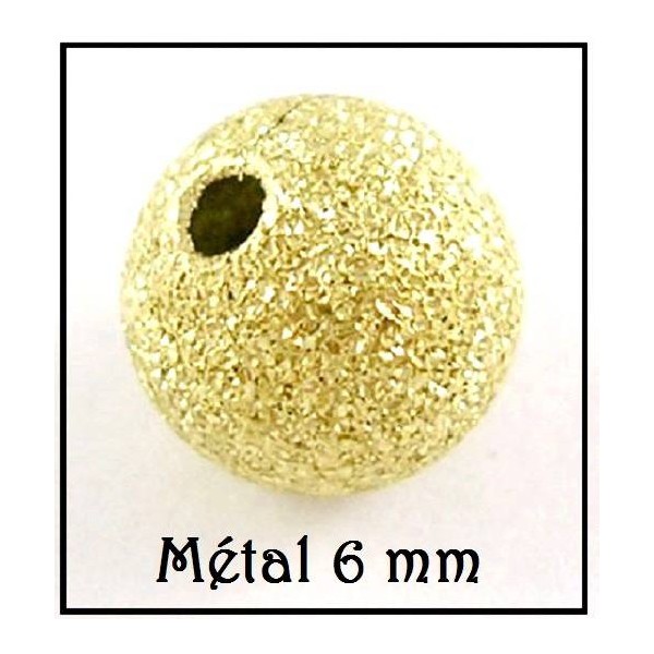 LOT de 20 Perles DOREES métal effet martelé couleur OR 6 MM - Photo n°1