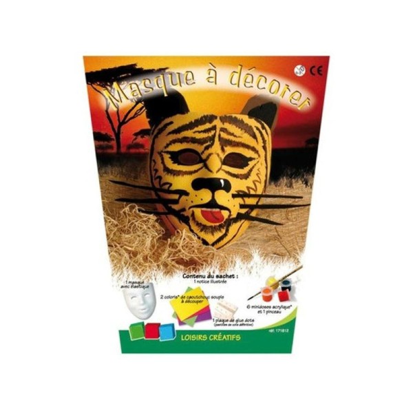 Masque pour enfant à décorer - Tigre - Photo n°1