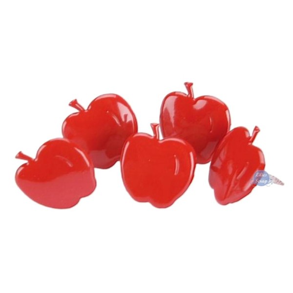 10 Brads attaches parisiennes pommes rouges 16 x 14 mm - Photo n°1