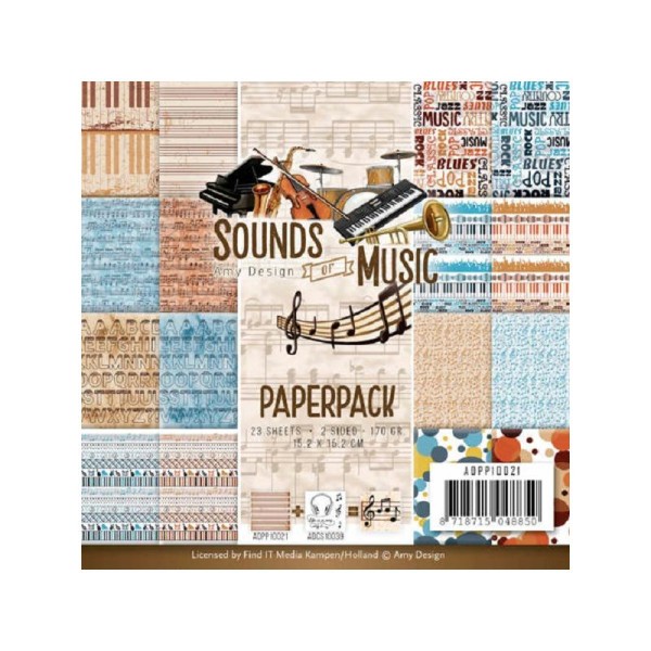 Bloc papier Amy Design - Sounds of Music - 15x15 - Photo n°1