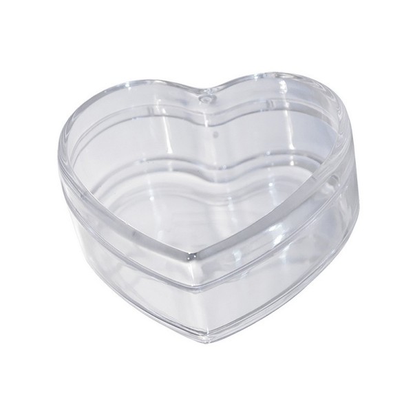 Boite séparable en plastique transparent forme Cœur, 8,5 x 7,5 cm, contenant pour dragées - Photo n°3