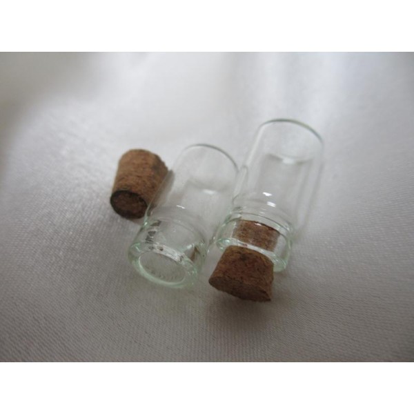 1 Mini fiole flacon en verre,bouchon liège,18mm*10 mm - Photo n°1