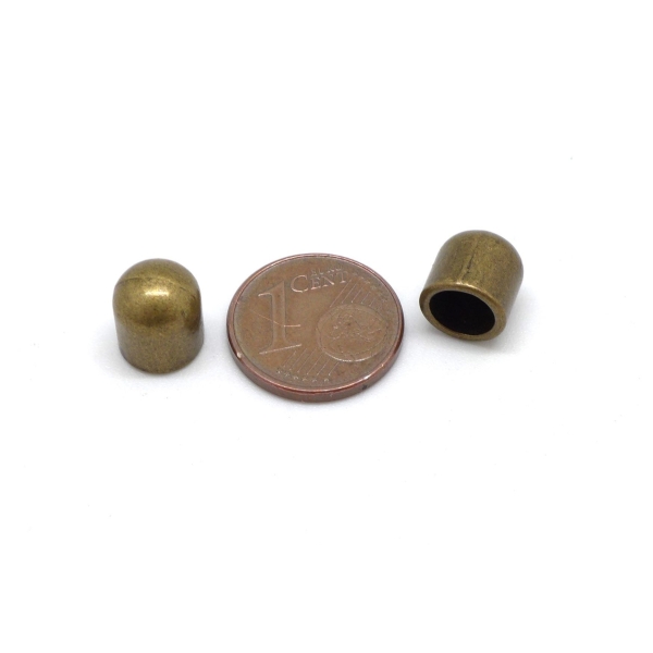 10 Perles Embout Tube De Finition Pour Cordon Cuir De 6mm En Métal Couleur Bronze - Photo n°2