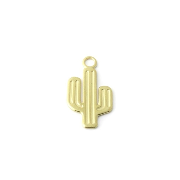 Cactus métal doré 18x27 mm - Photo n°1