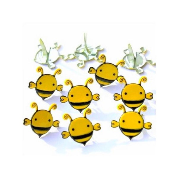 8 Attaches parisiennes abeilles brads scrapbooking - Photo n°1