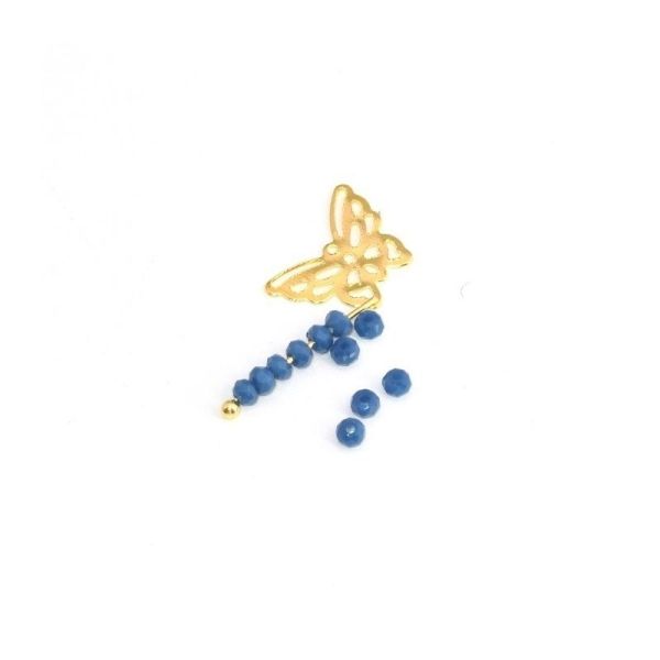 10 Perles Bleu Pétrole À Facettes En Verre Imitation Jade 3x2mm - Photo n°1