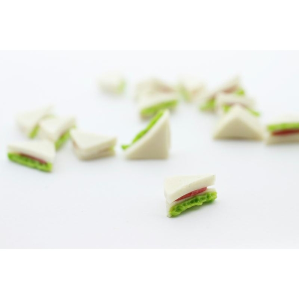 2 Clubs Sandwich Miniature Fimo - Décoration Gourmande Pâte Fimo - Photo n°1