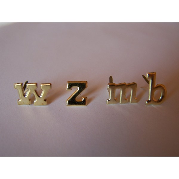 12 Attaches parisiennes alphabet doré minuscule - Photo n°1