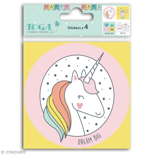 Grands stickers Toga - Happy Days - 10 x 10 cm - 4 pcs - Photo n°1