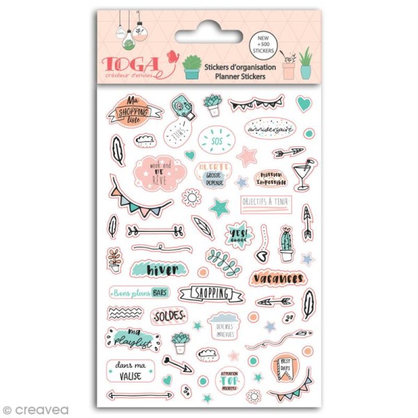 Stickers agenda planner organisation Toga - Enjoy the Little Things - 500 pcs - Photo n°1