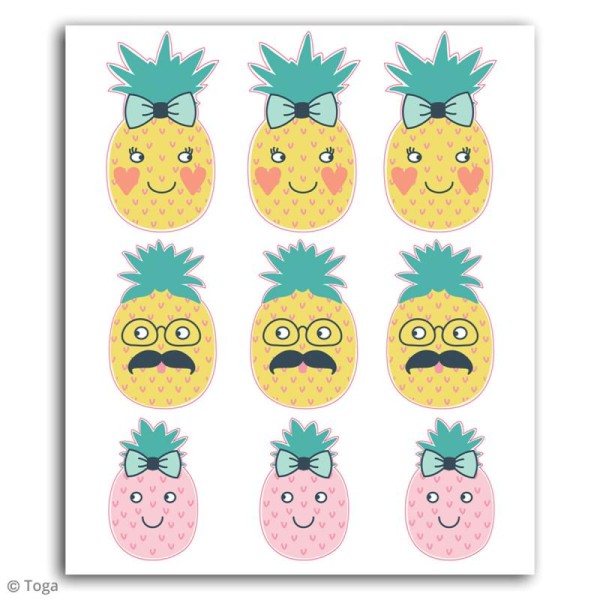 Stickers 3D Toga Happy Days - Ananas - 9 pcs - Photo n°2