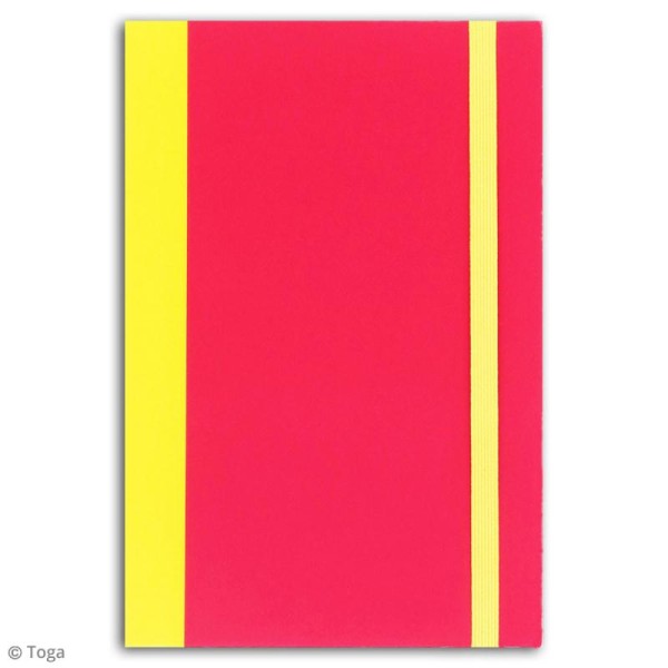 Carnet de poche bicolore - 60 pages - Fuchsia et jaune - 10 x 15 cm - Photo n°2