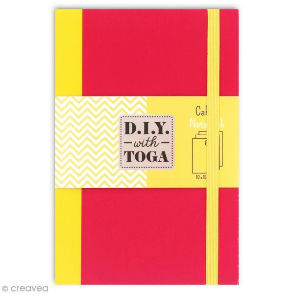 Carnet de poche bicolore - 60 pages - Fuchsia et jaune - 10 x 15 cm - Photo n°1