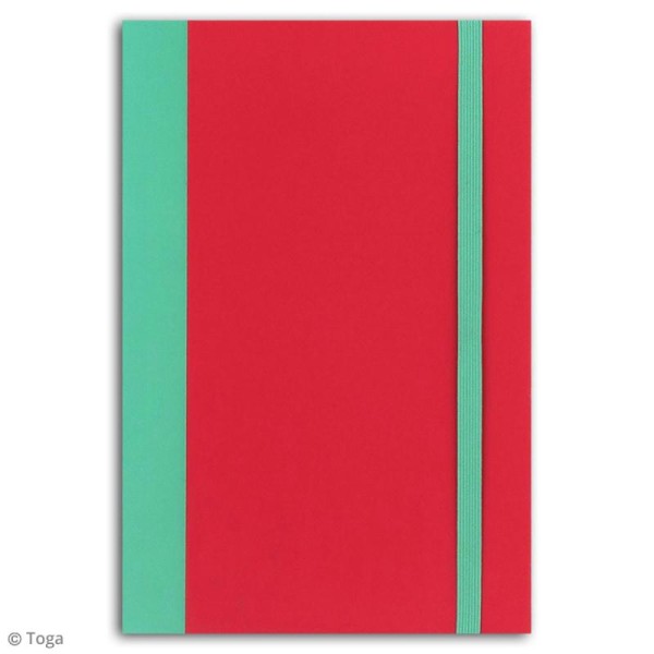 Carnet de poche bicolore - 60 pages - Corail et menthe - 10 x 15 cm - Photo n°2
