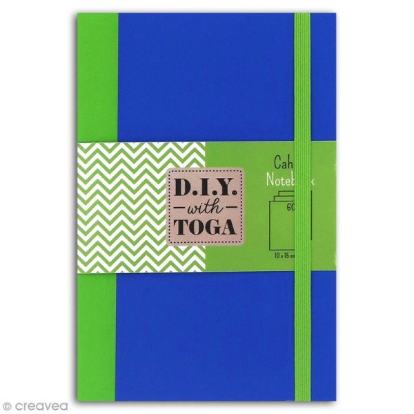 Carnet de poche bicolore - 60 pages - Bleu et vert - 10 x 15 cm - Photo n°1