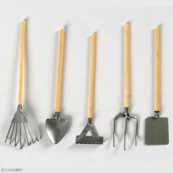 Décoration de jardin miniature - Set outils de jardin - 11 cm - 20 pcs - Photo n°2