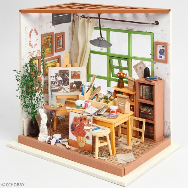 Kit maquette - Mini décor Atelier de peinture - Photo n°2