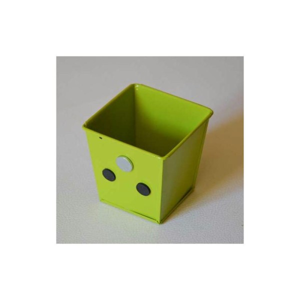 Pot carré aimanté vert de 8 cm de côté - Photo n°1