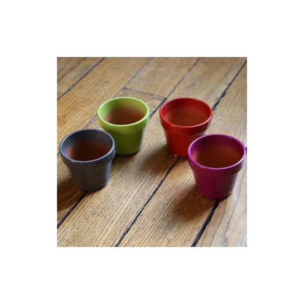 Mini pot en terre rose foncé. hauteur 3.5 cm diamètre 3.5 cm - vendu à l'unité - Photo n°3