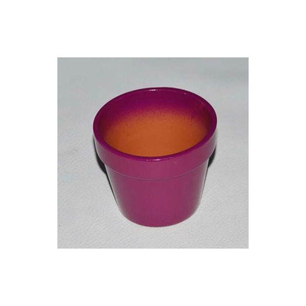 Mini pot en terre rose foncé. hauteur 3.5 cm diamètre 3.5 cm - vendu à l'unité - Photo n°1