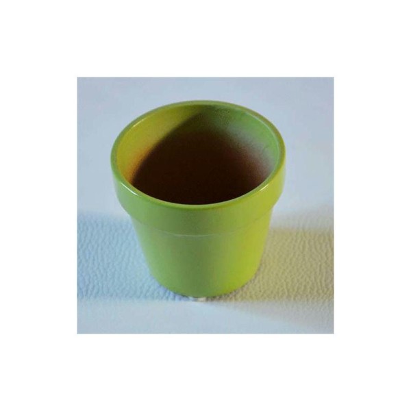 Mini pot en terre vert.  hauteur 3.5 cm diamètre 3.5 cm  - vendus à l'unité - Photo n°1