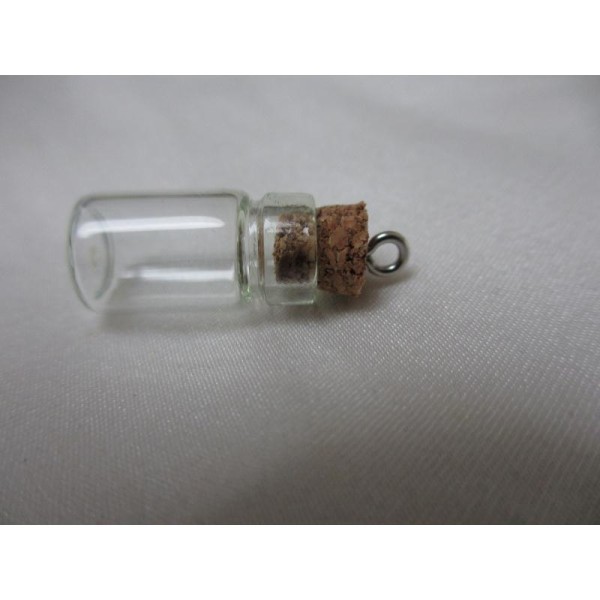 Fiole verre avec piton,mini flacon,18mm*10mm,bouchon liège pour pendentif/breloque - Photo n°4
