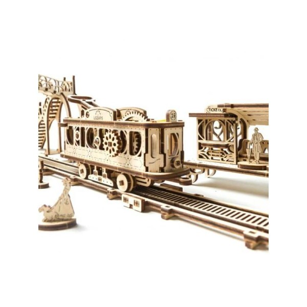 Ligne de Tram – Puzzle 3D Mécanique en bois – Ugears France - Photo n°5